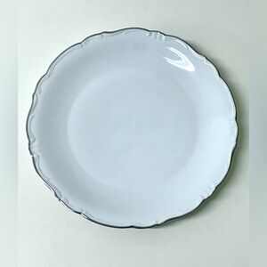 Mid Century Vtg Scalloped Platinum Trim Winterling Charisma Round Chop Plate